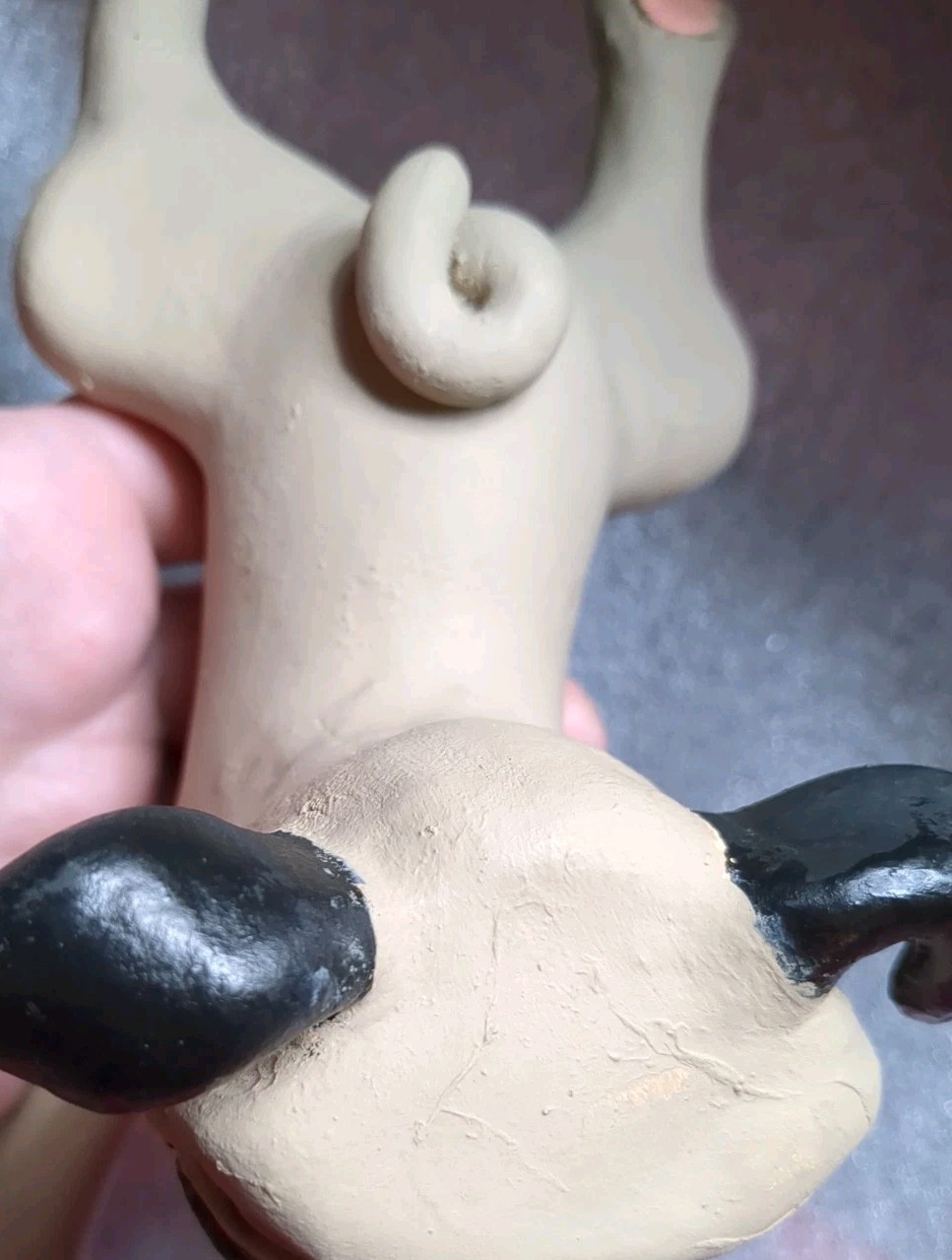 Pug Dog Puppy Figurine Statue Beige Black Unique 7″