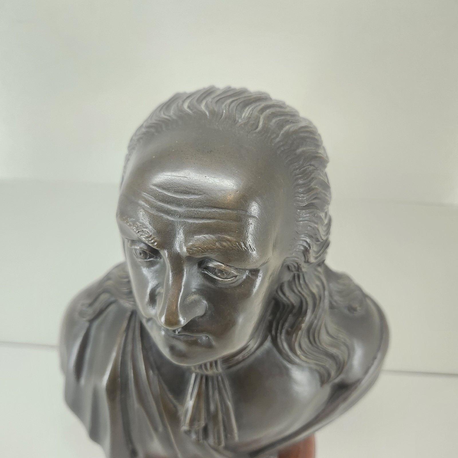 Heavy Bronze Benjamin Franklin 10″ Bust Statue Houdon Style Signed & Numbered