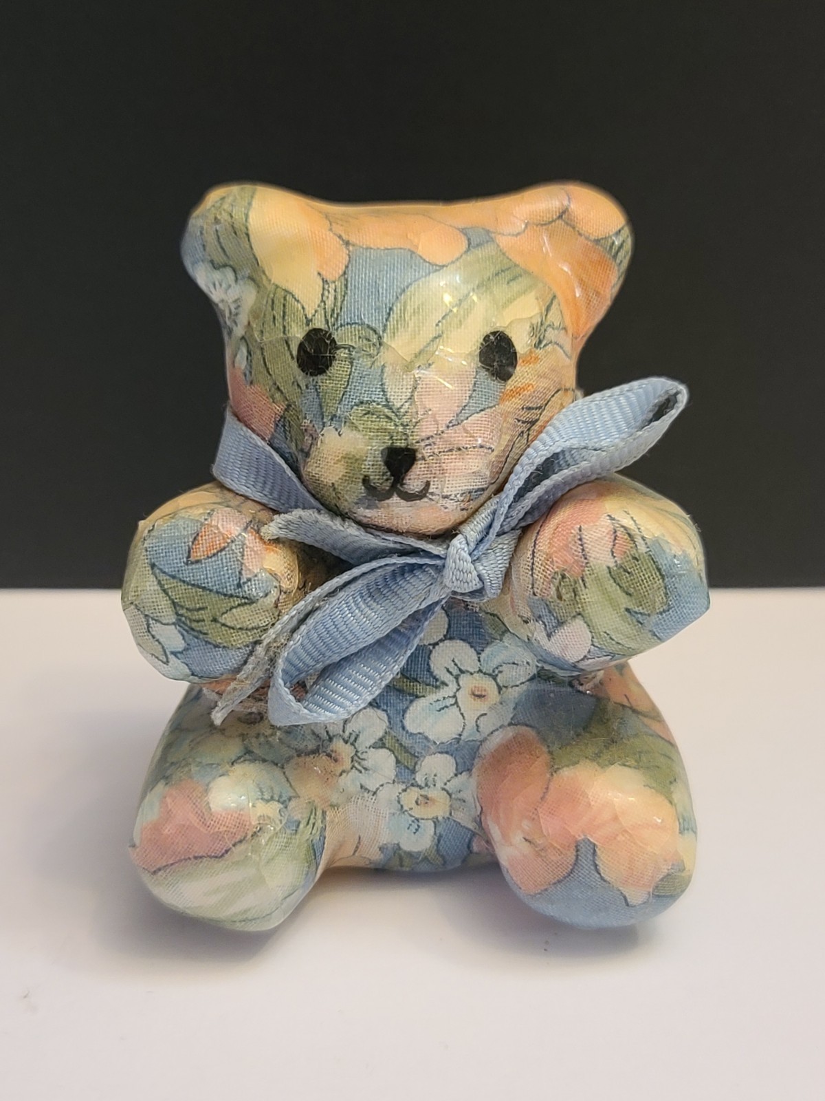 Joan Baker Designs Cottage Core Floral Porcelain Teddy Bear