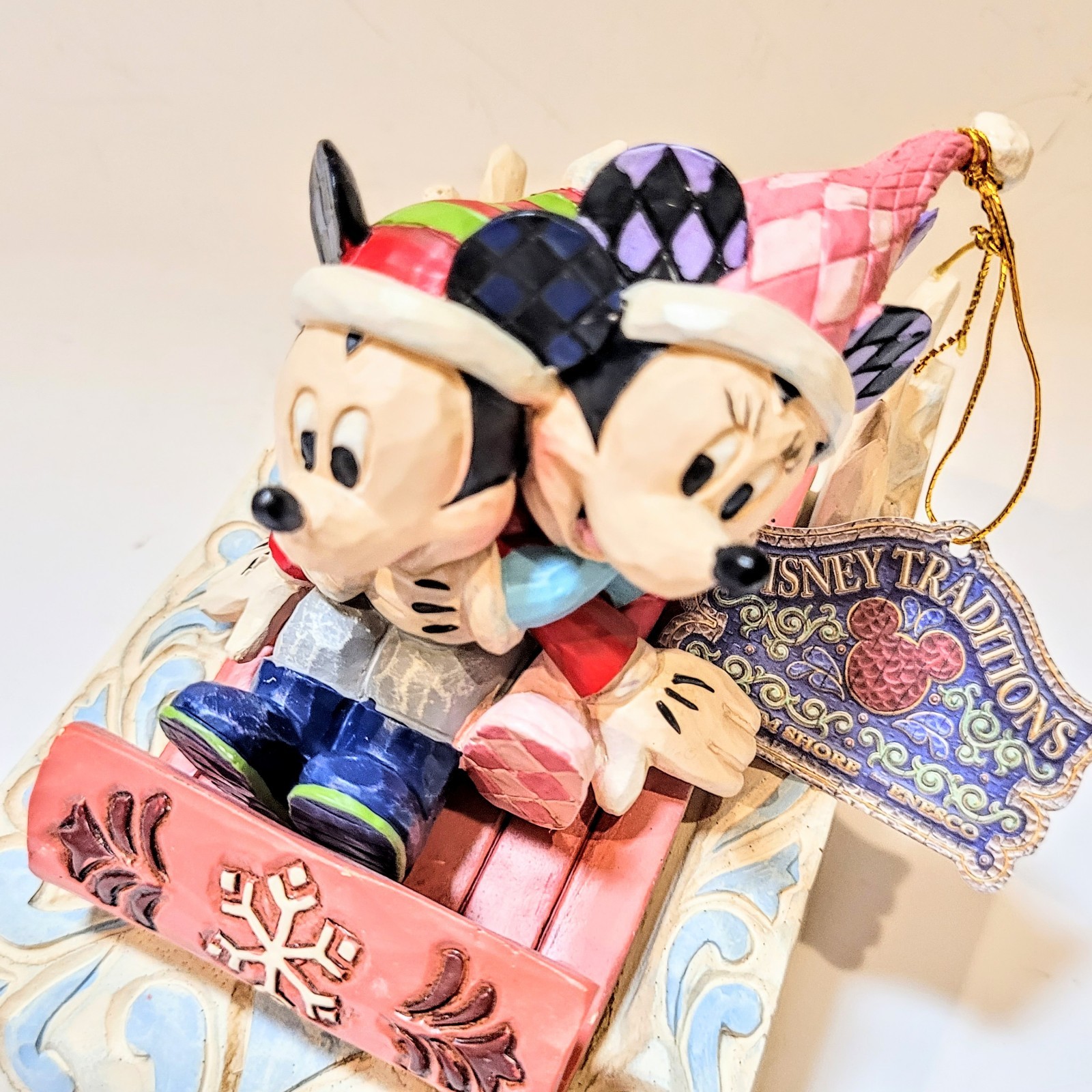Enesco Jim Shore Disney Mickey and Minnie Sledding Sweethearts 6008972 Sculpture