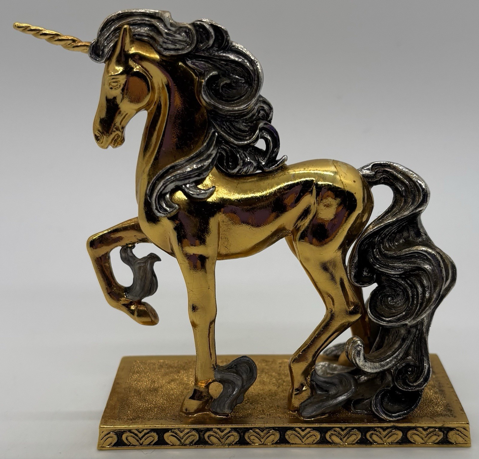 VTG Franklin Mint Treasury Of Unicorns, 24 Karat Gold Plated Unicorn Figurine