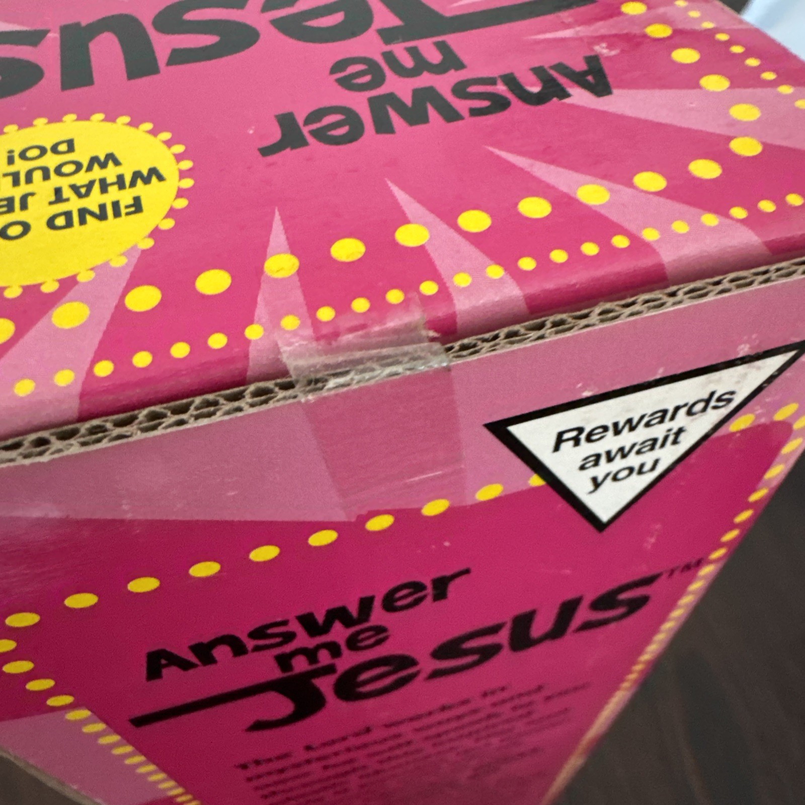 Vintage Answer Me Jesus Velvet Plastic Statue WWJD Magic 8 Ball RARE – w/ Box