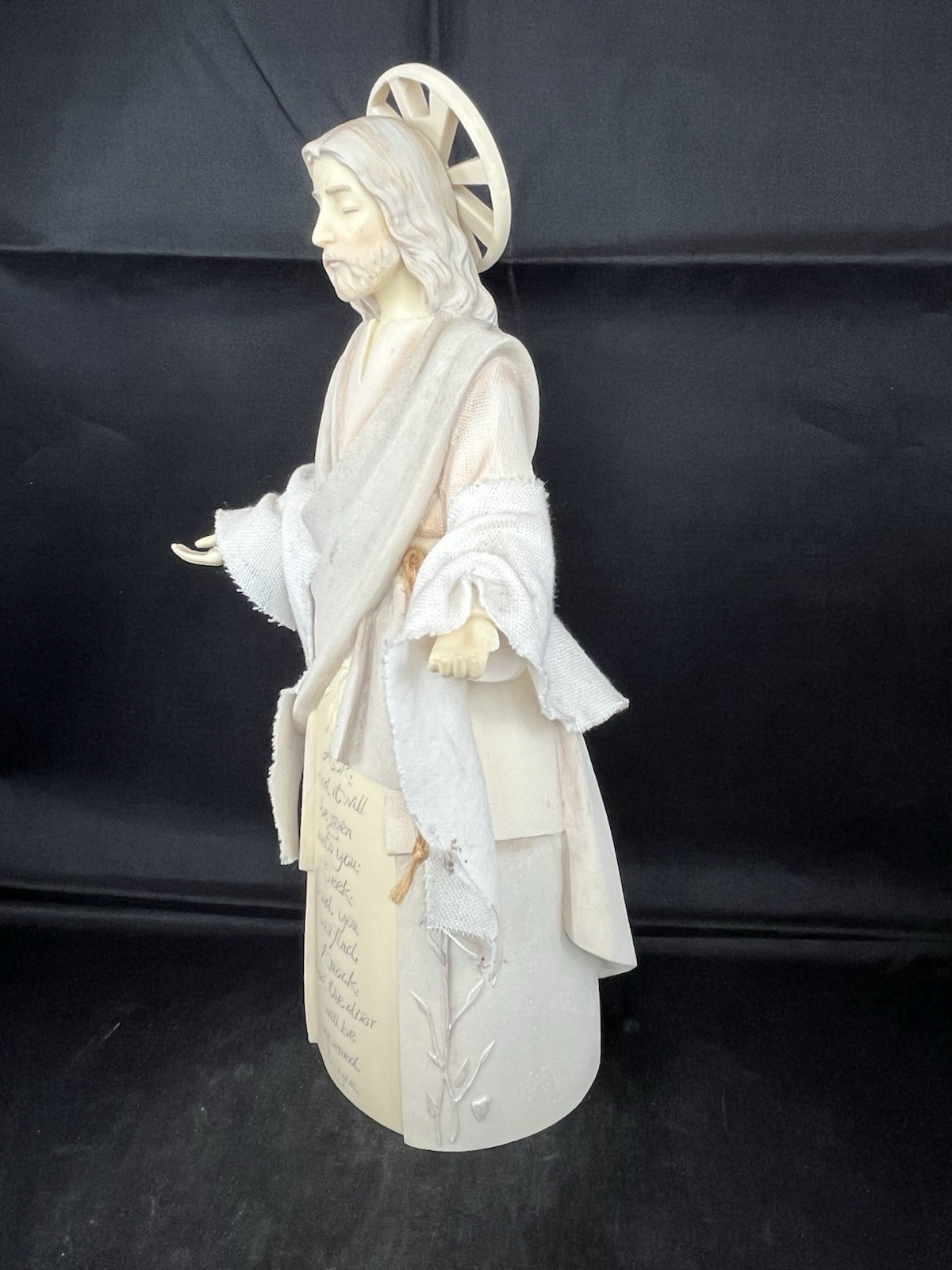 Jesus Christ Ask Seek Knock Stone Resin Figure Foundations 2008 Enesco #4015047