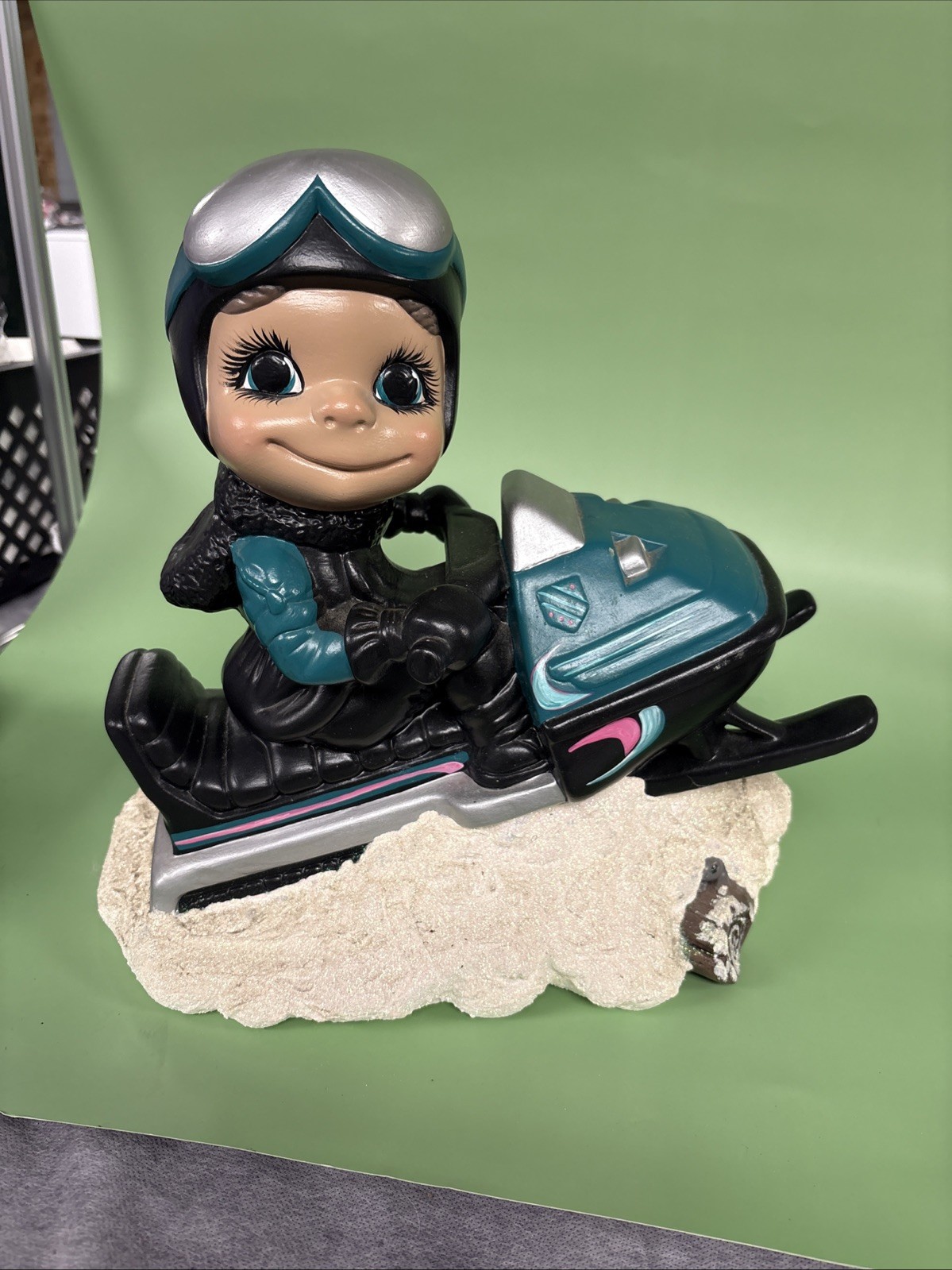 VINTAGE 1970’s SMILEY BOY Black Snowmobile