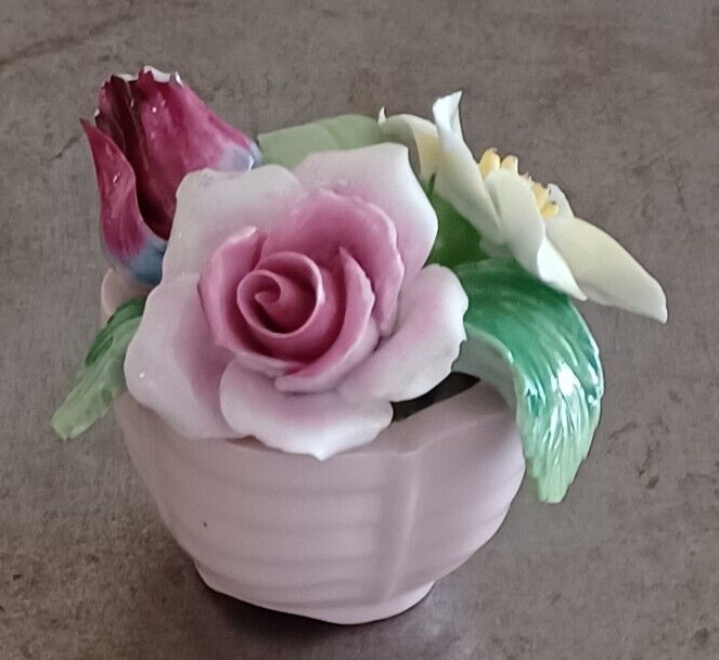 Staffordshire Bone China Flowers Made In England 3.2″ Tall