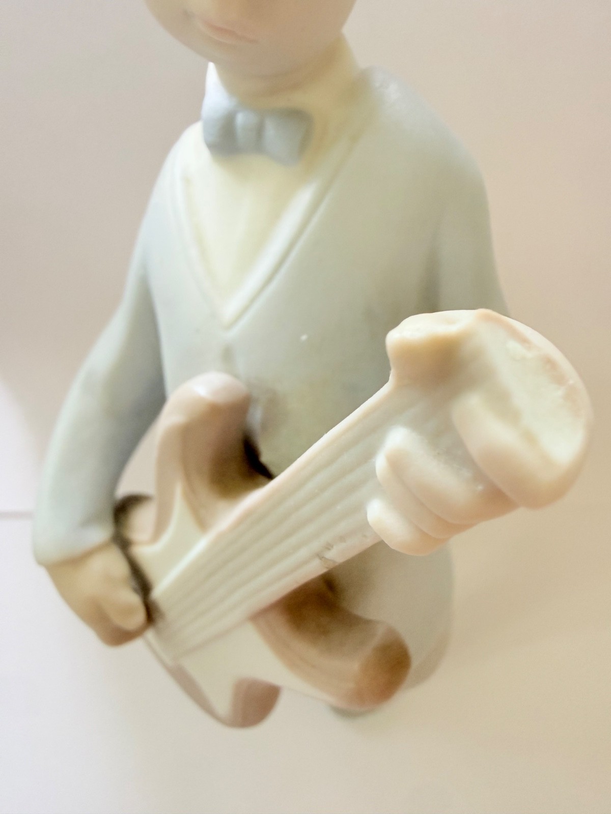 Lladro Boy Guitar 4614 Matte Porcelain Soft Pastels Musical Figure VTG Issues