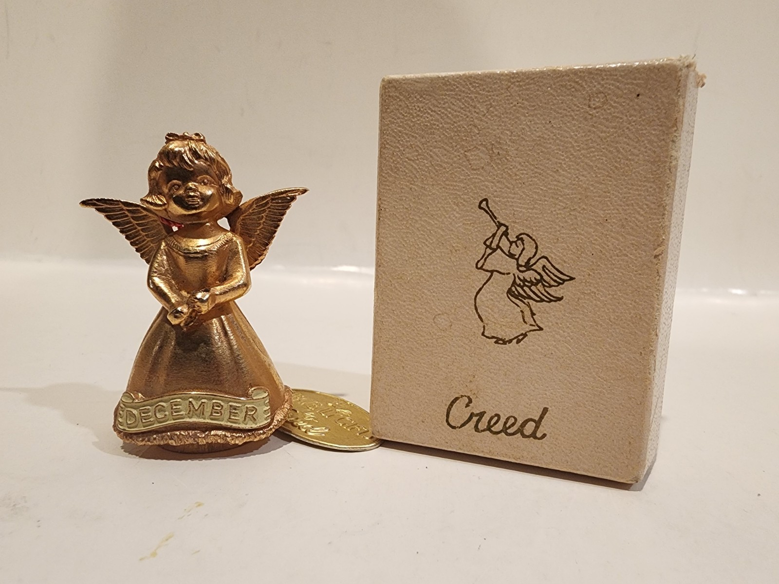 Heavenly Gifts By Creed 24Kt Gold Plated December Angel Figurine