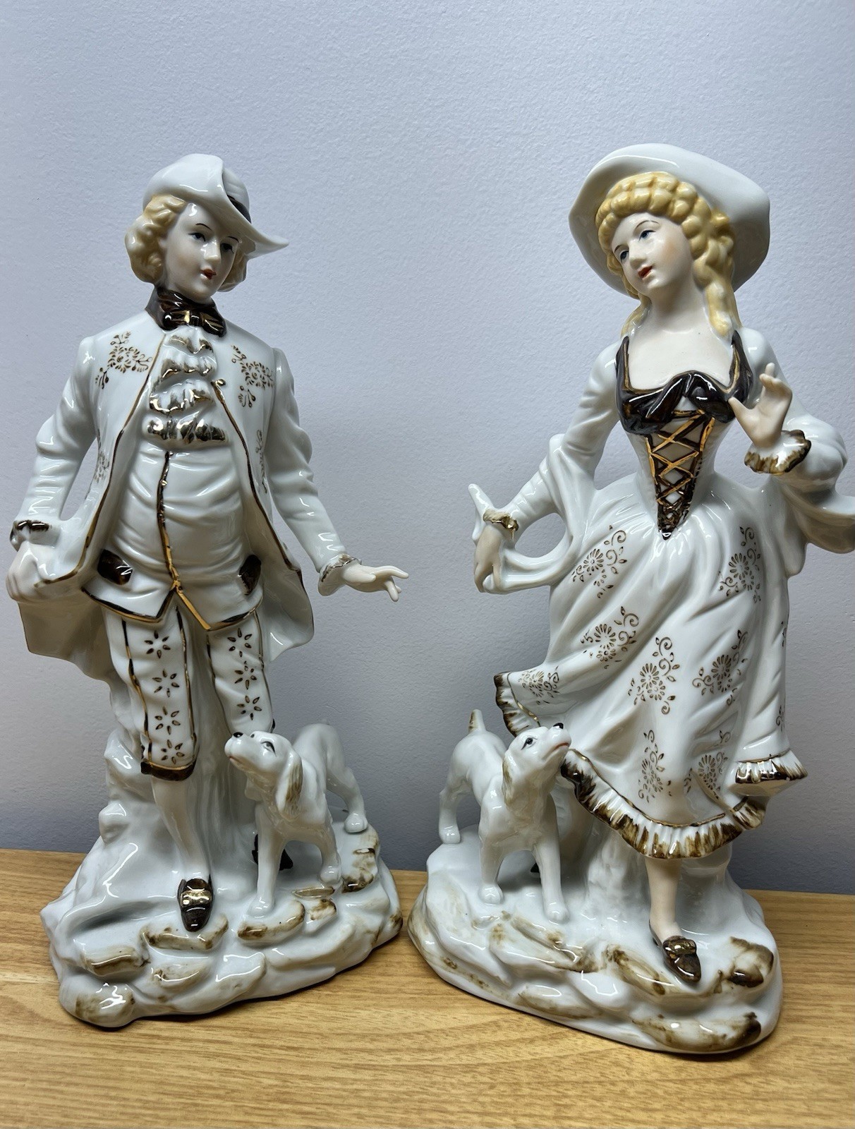 Vintage porcelain Colonial” or “Victorian” couples. 18th Century Attire