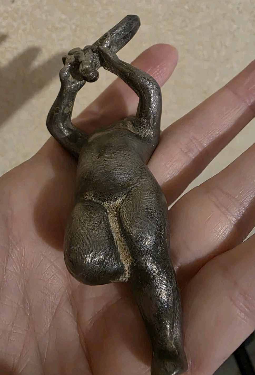 Metal Young Boy Child Figurine / Sculpture. Interesting Piece Of Decor
