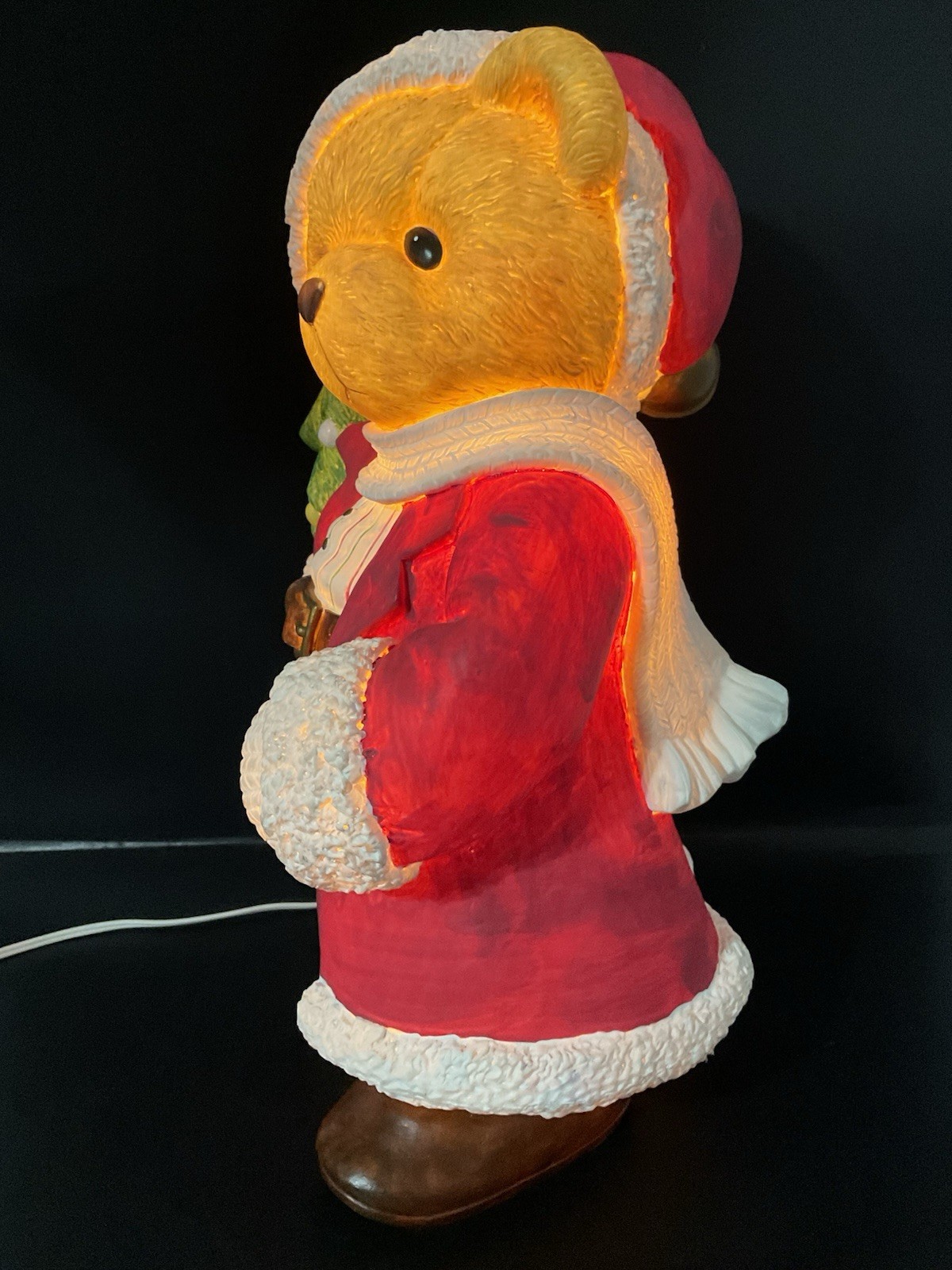 ENESCO CHERISHED TEDDIES PRISCILLA HILLMAN BEAR SANTA 16” , XMAS LIGHTED 435414