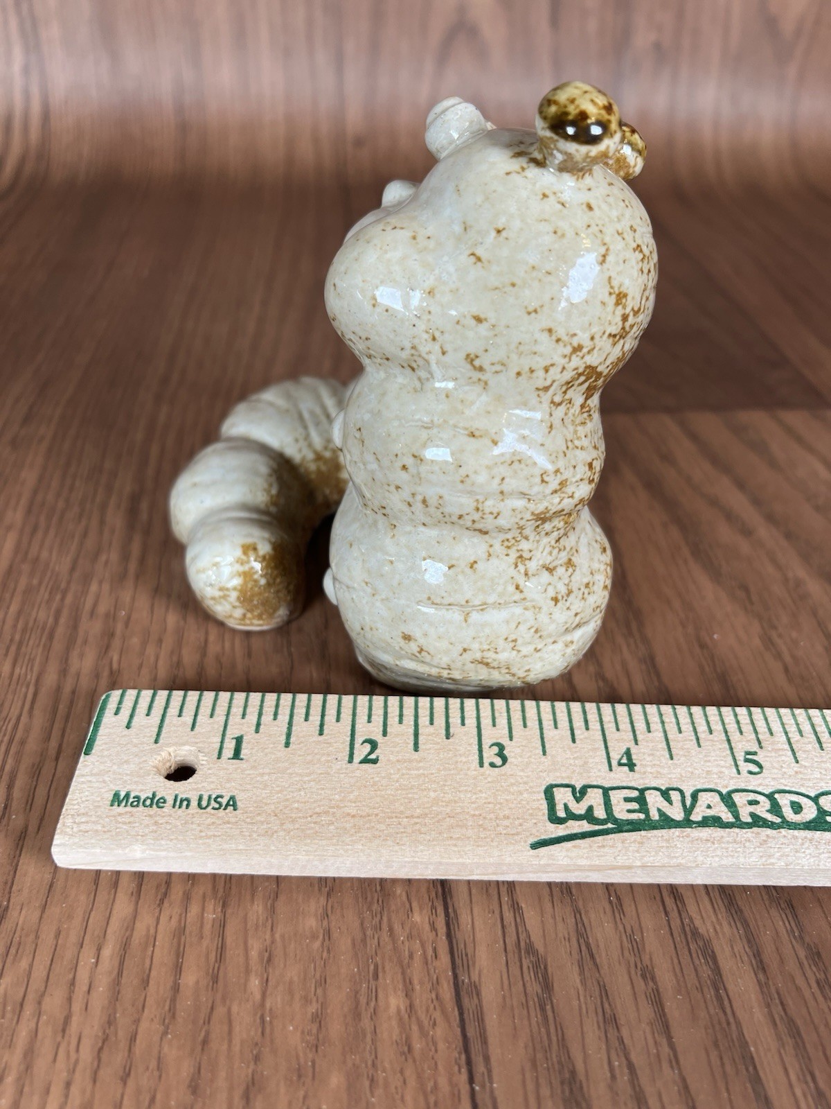 Vintage Speckled Ceramic Caterpillar Inchworm Bug Insect – Garden Decor- Cute