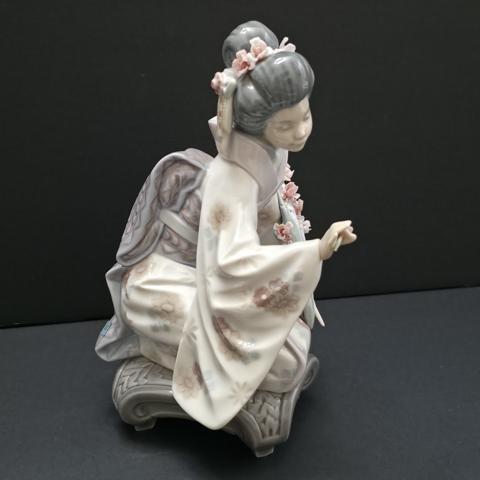 LLADRO Geisha 1450 Kiyoko, Oriental Girl Glossy Retired Geisha 7 Inch Vtg