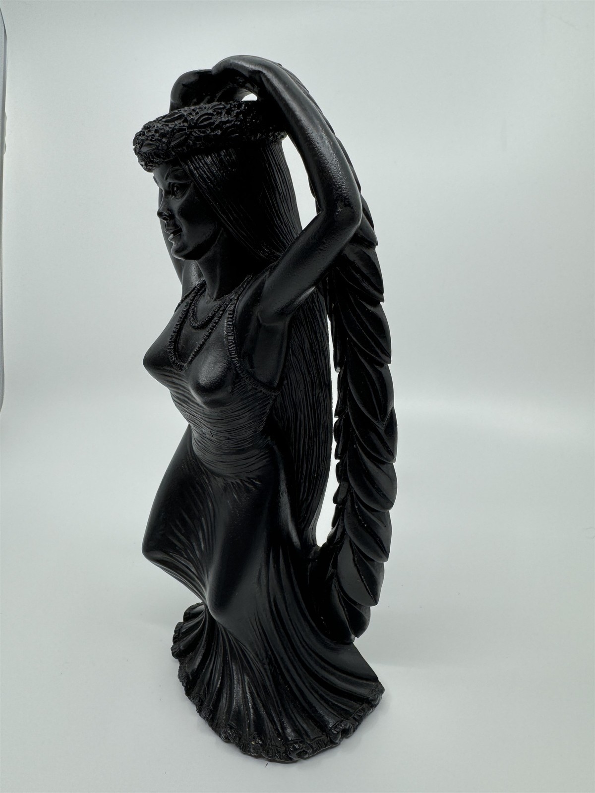 Vintage Coco Joe’s Hawaiian Tiki Hula Girl Dancer Black Lava Stone 10″ Figurine