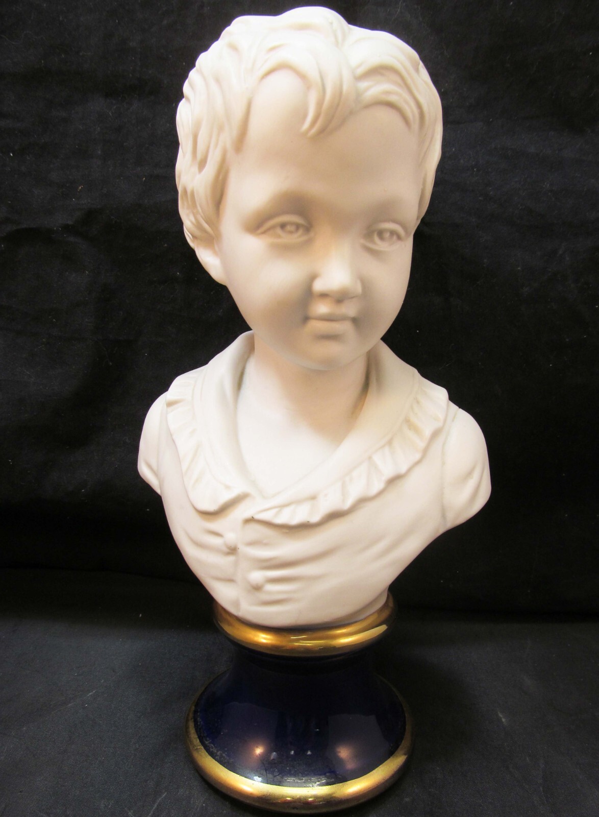 EHI VINTAGE KPM PORCELAIN BUST OF YOUNG BOY 9 1/2″ TALL