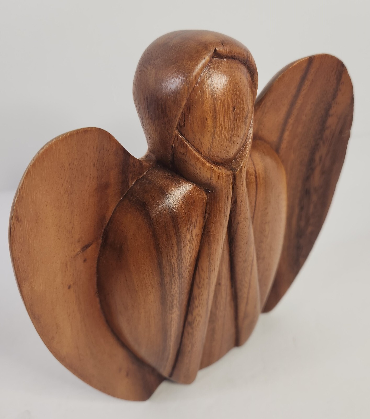 3 Novica Collection Hand Carved Wooden Angels/Watching/Praying/Indonesia