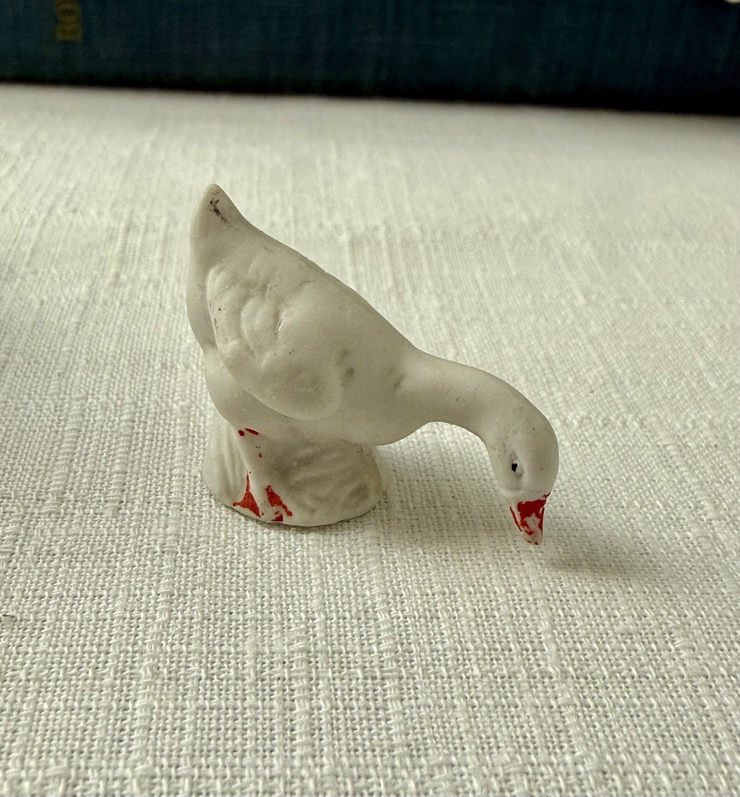 Vintage Porcelain Mini Goose Family Figurines, Mom and Baby Bird Knick Knacks