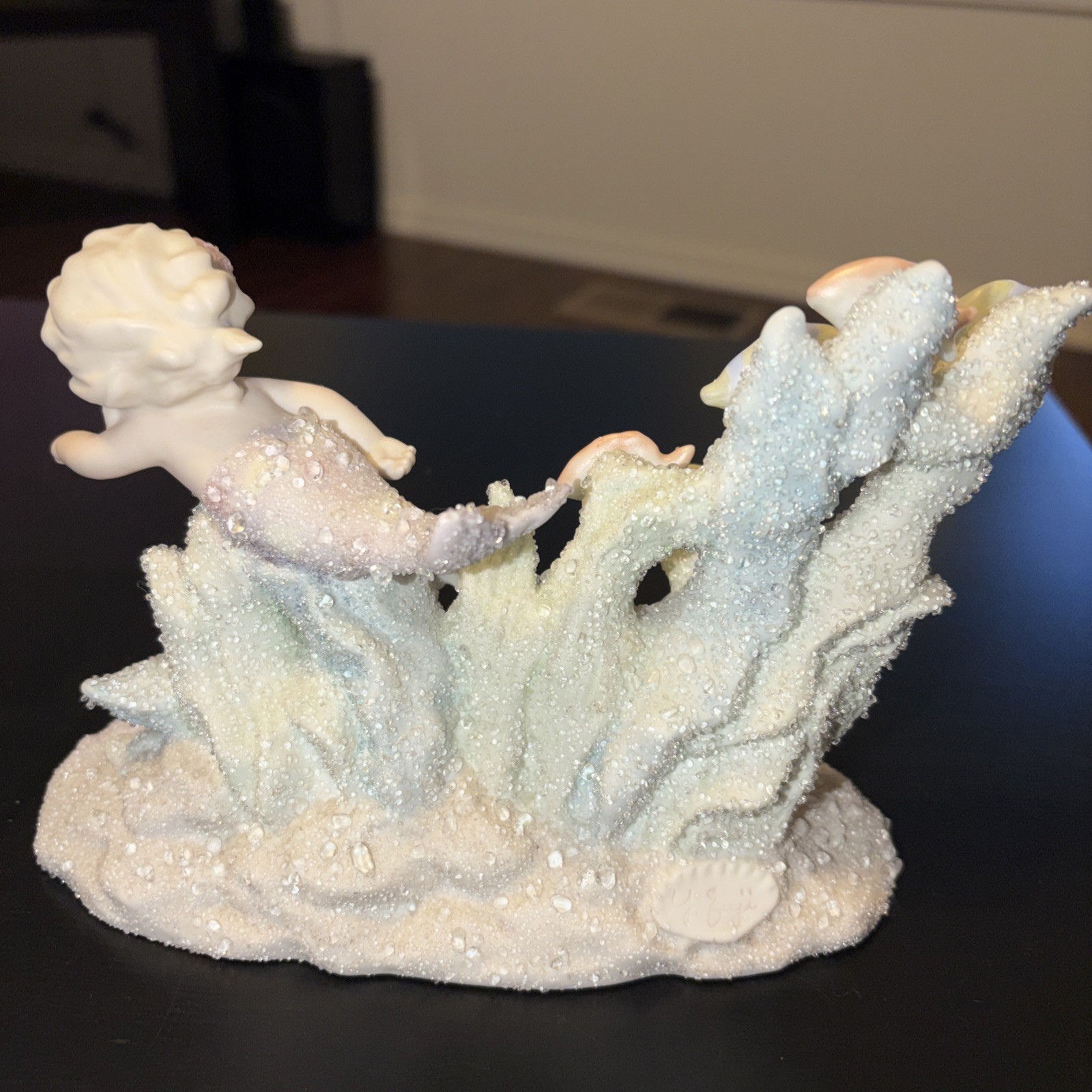 “Elecia” Coral Kingdom Mermaid Figurine By Enesco 1994 #137286 Shimmering Stone