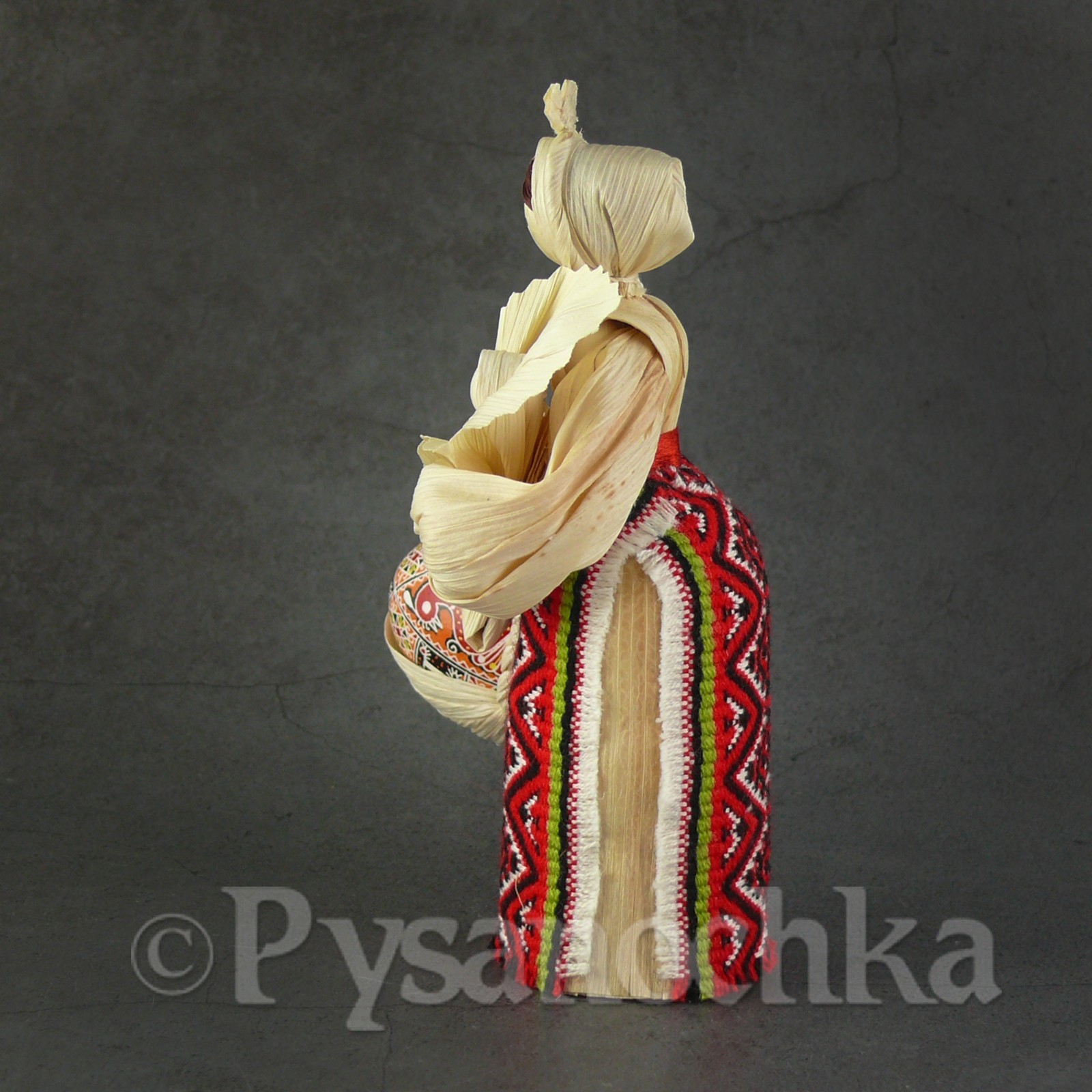 SET Chicken Pysanka+Handmade corn husk dolls by artist from Ukraine Pysanky