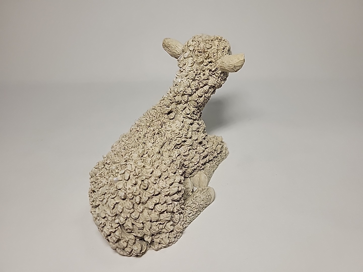 Vtg Stone Critters Style Lamb Carved Resin Stone Animal Figure 4.5″ Religious