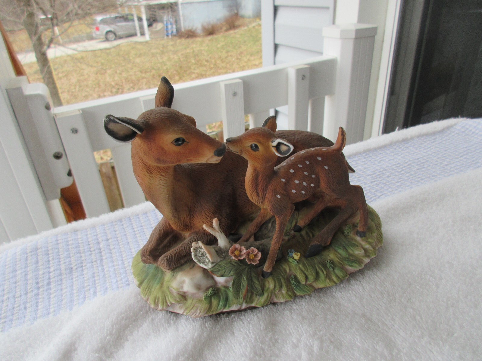 Vintage Homco Mother Doe Deer and Baby Fawn [ Materpiece Porcelain ] Figurine!!