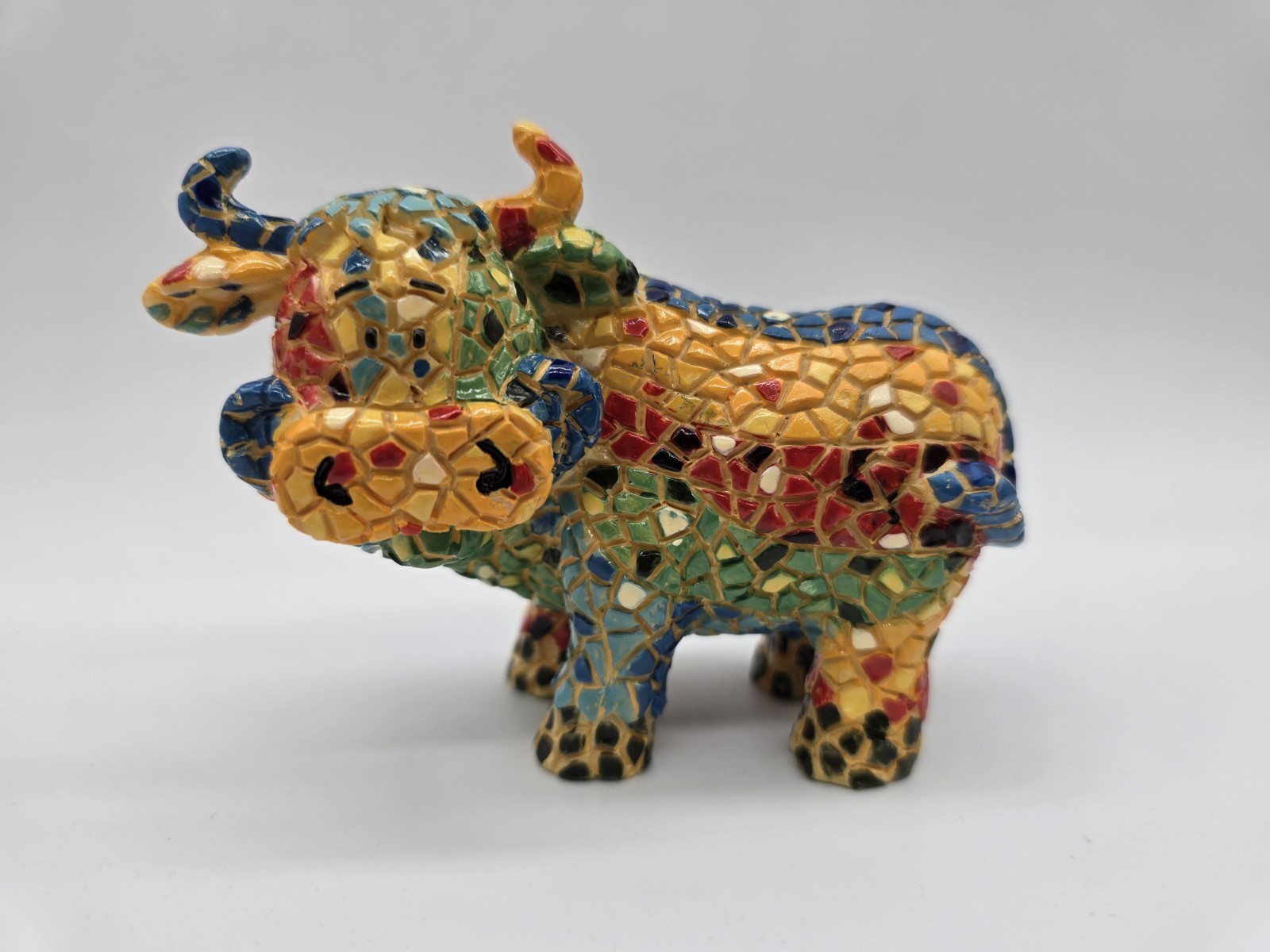 Mosaic Animal Cow Bull Multi-colored Barcino Style