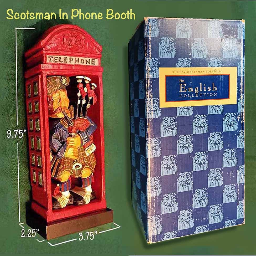 Royal Doulton “Scotsman In Phone Booth” 2001 David Frykman Figurine With Box