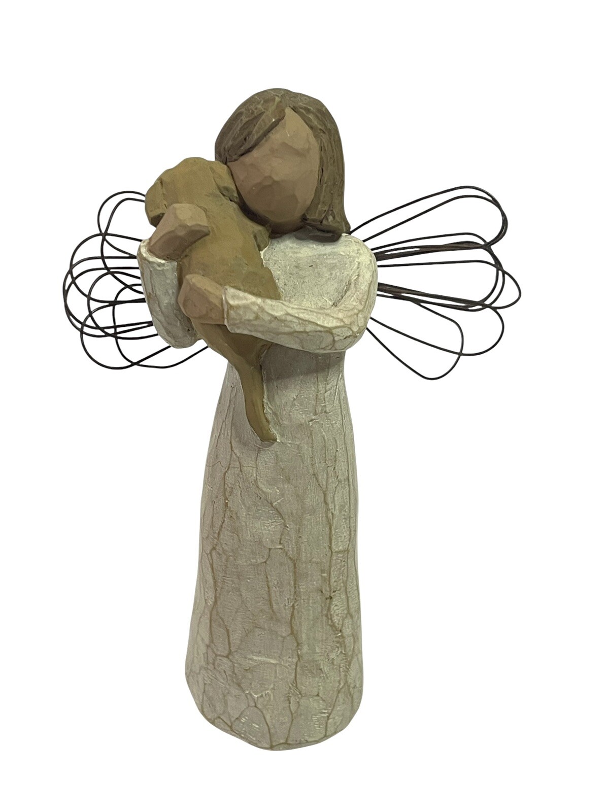 WILLOW TREE “ANGEL OF FRIENDSHIP ”Angel Holding Puppy Dog Figurine 1999