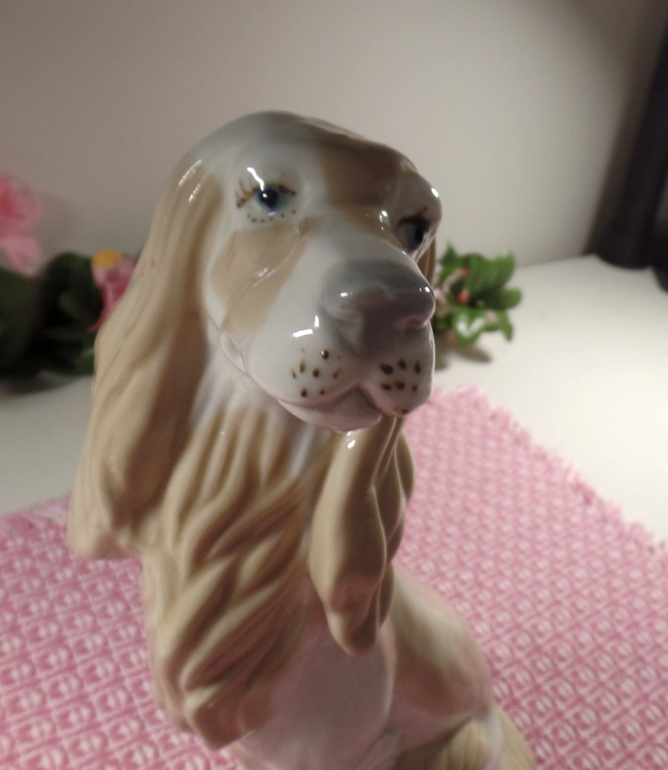 Vintage Lladro? English Springer Spaniel Figurine Spain Glossy 10 1/2″