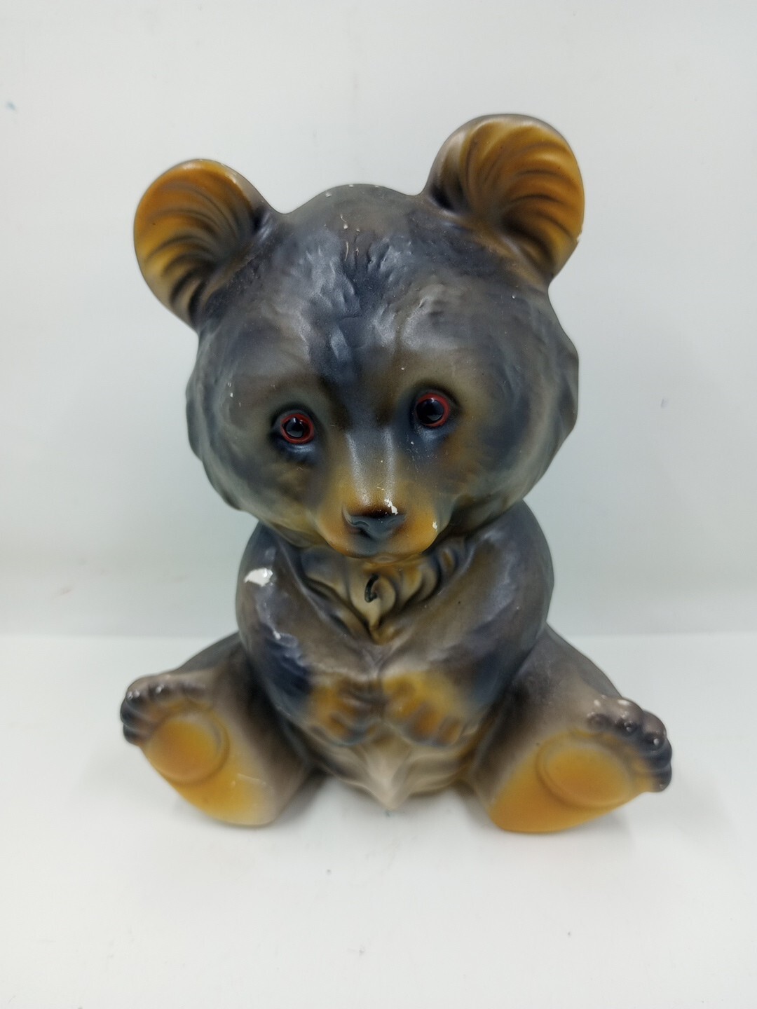 Vintage Ceramic Bear Bradley Exclusive Japan Brown Red Eyes