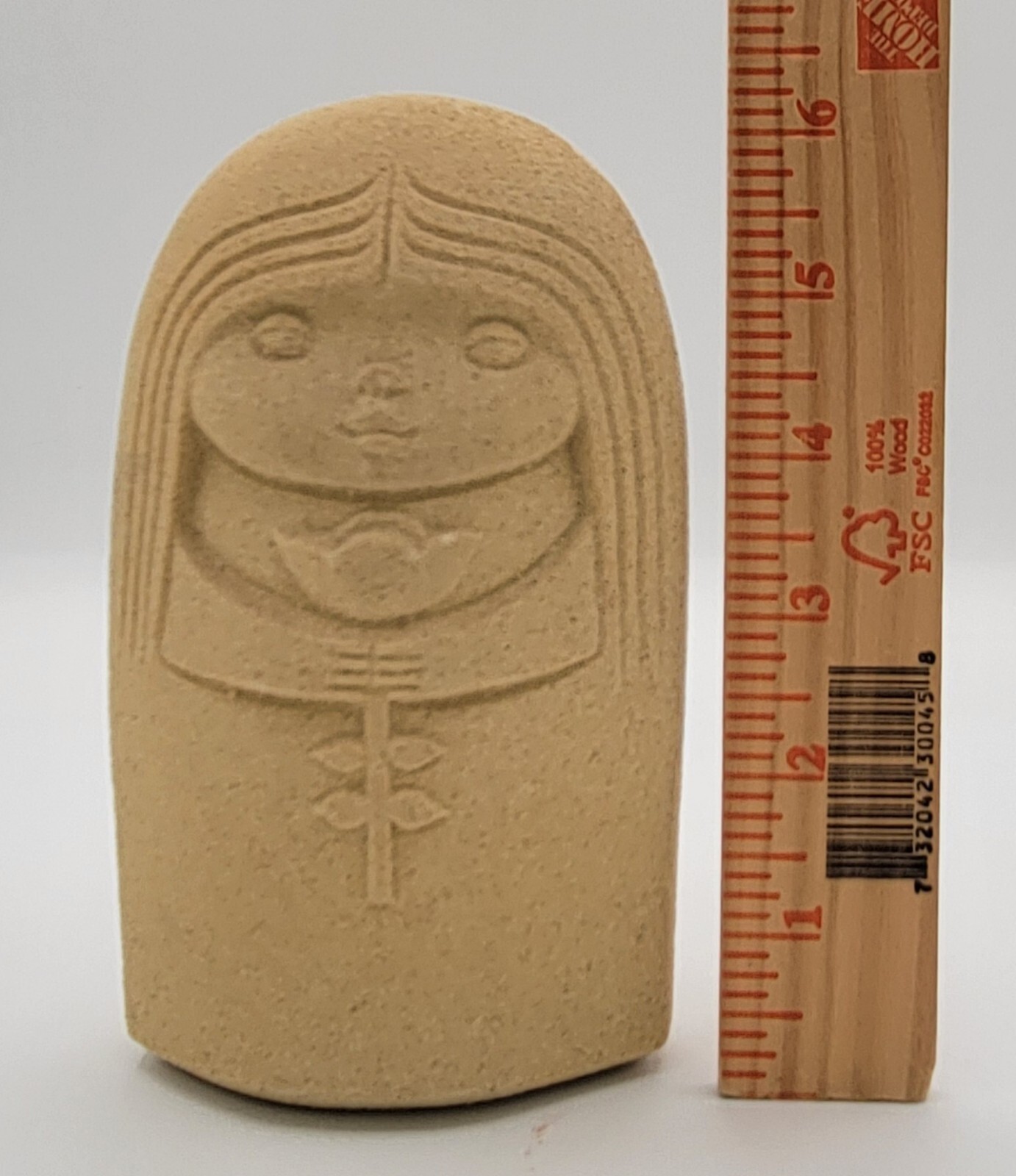 Stone Art Registered Model GIRL WITH FLOWER Sculpture Belgium Figure StoneArt