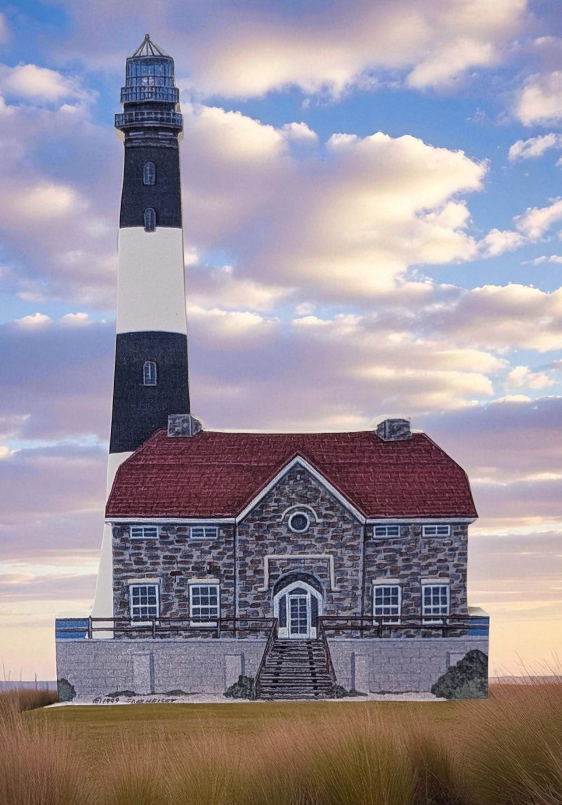 Fire Island Lighthouse Replica Shelf Sitter Ron Edelheiser Illusions Studios