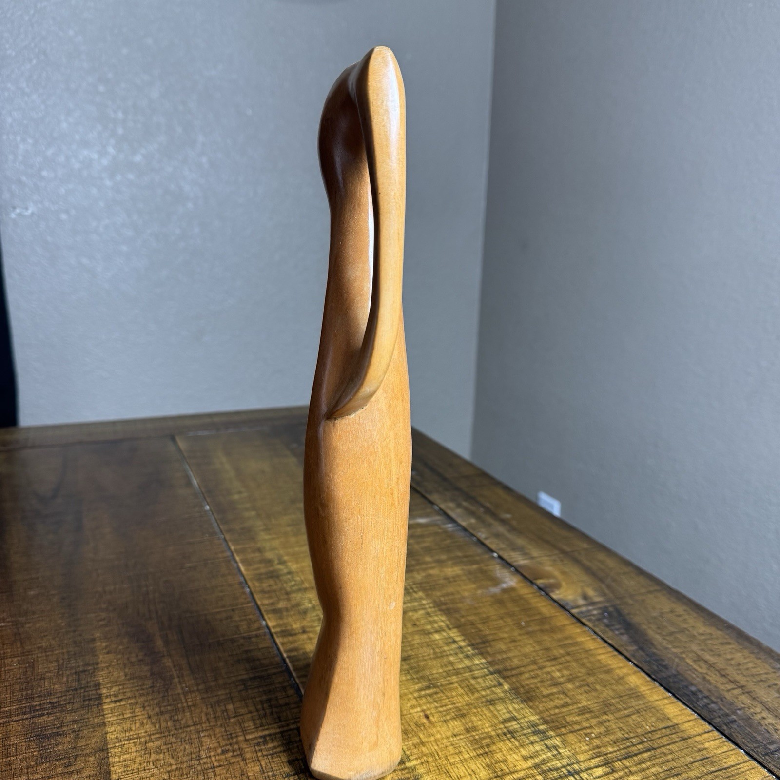 Hand Carved Wood Abstract Mother & Child Sculpture Figurine 13.5″ Tall Primitive