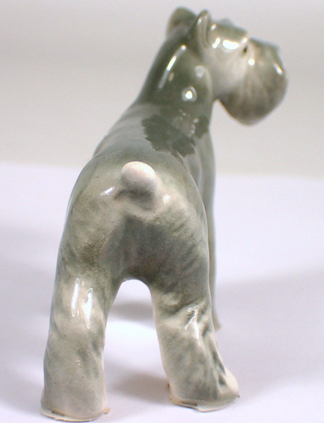 MINT Vtg 1980s Hagen Renaker Gray Schnauzer Dog Miniature Bone China Figurine