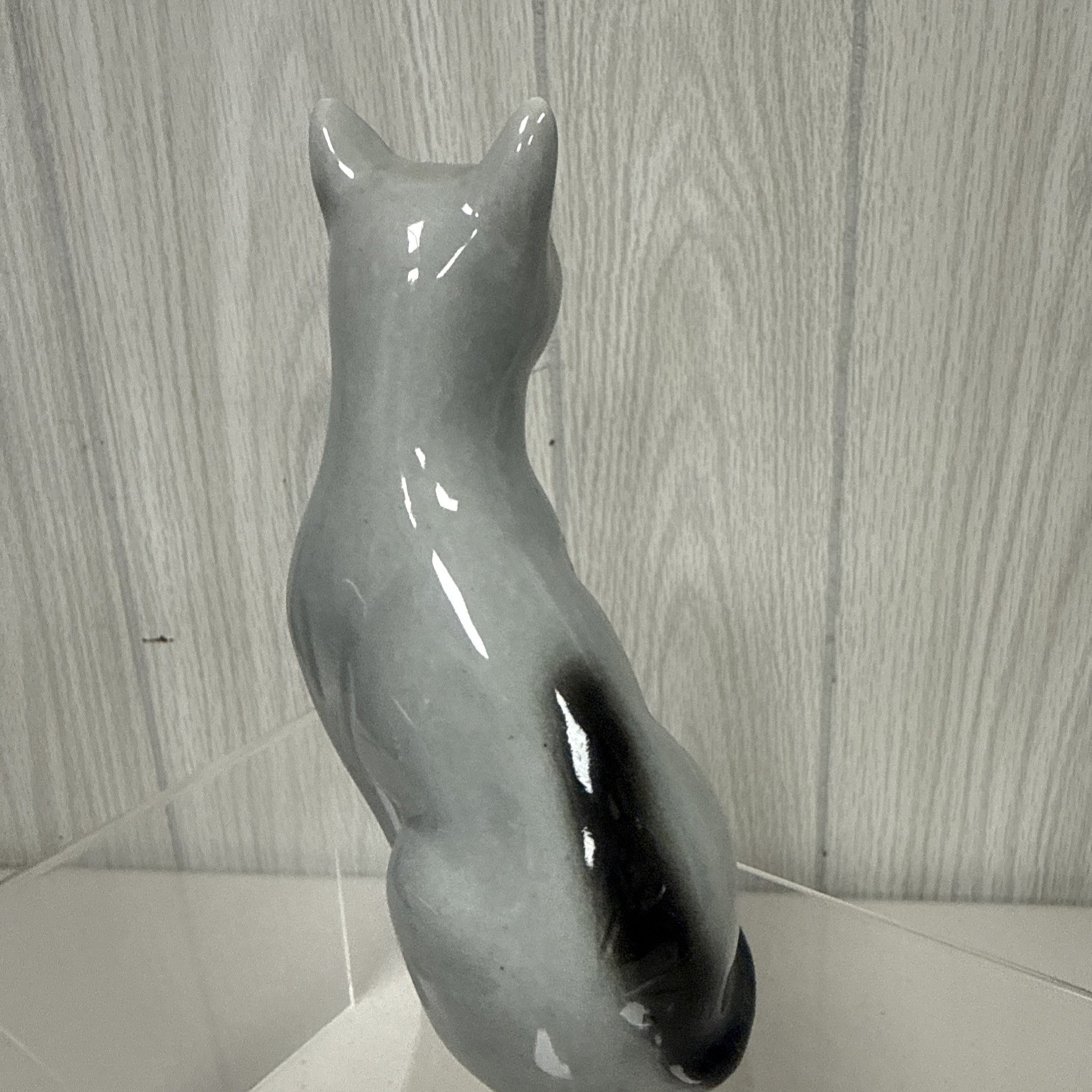 HTF Color Siamese Cat Figurine Blue Eyes Made In Brazil VINTAGE MCM 6.5″