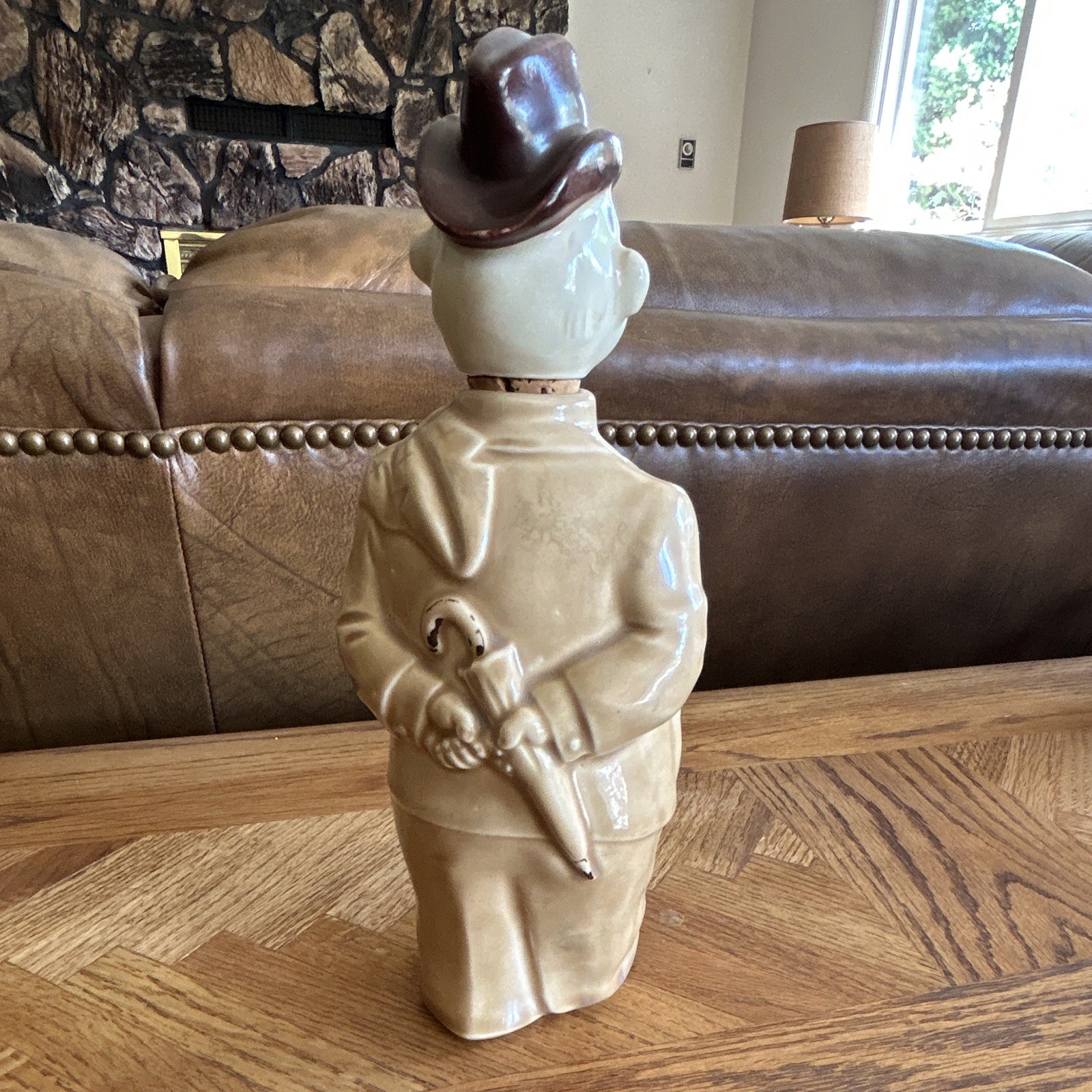 Ceramic Man Figurine in Suit & Hat Marked Germany Glossy Multicolor Adults