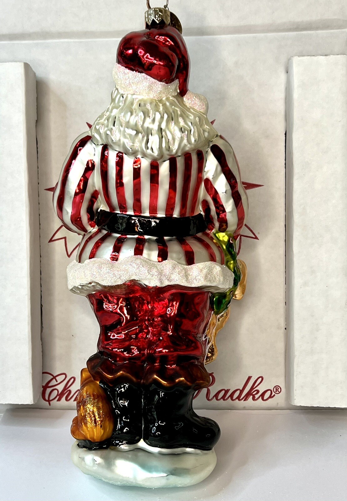 Radko RING IN THE HOLIDAYS Ornament 2000 9.5” Santa Cat