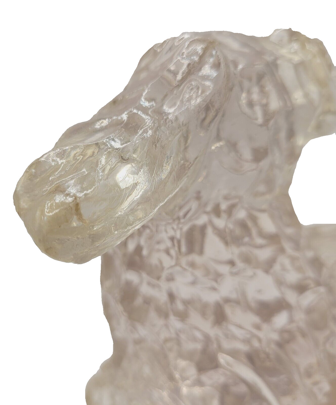 Dorothy Thorpe Clear Resin Pekingese Foo Dog Sculpture Figurine MCM 1960s Mexico