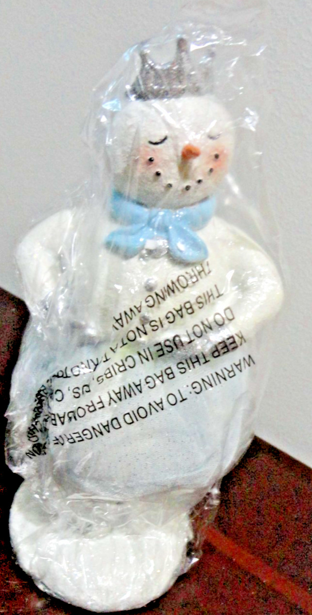 CRACKERBAREL GLITTERED RESIN DANCING BALLERINA PRINCESS SNOWMAN FIGURINE 8 3/4″H