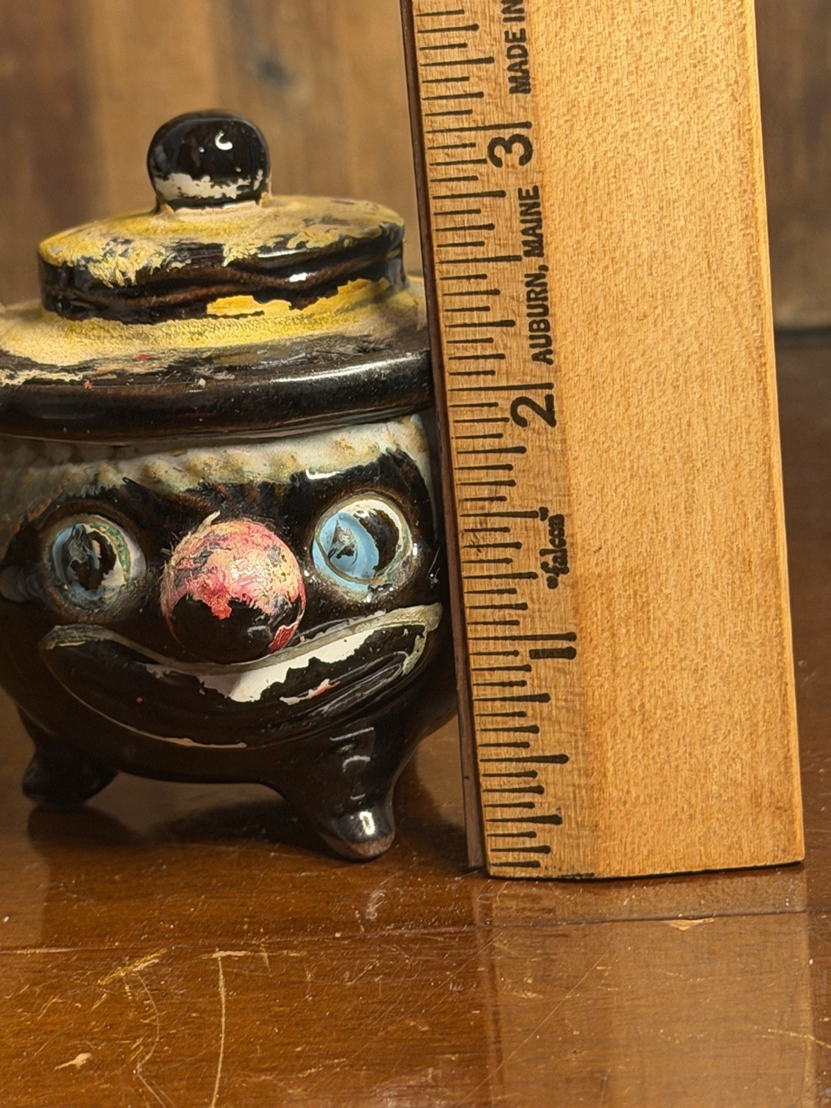Thames Redware Clown Face 1940′-1950’s From Japan Antique Vtg No Lids Set 3 #069