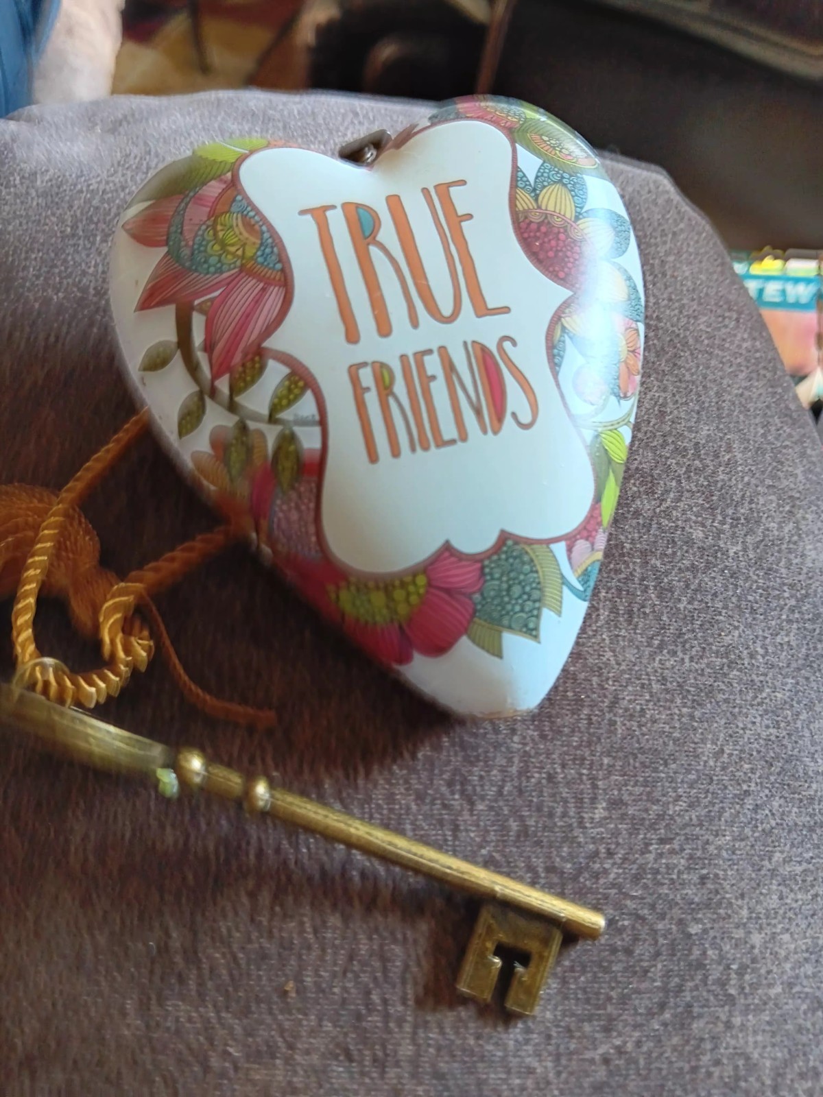 Studio by Demdaco Art Hearts True Friends Heart Ornament with Key, Unique Gift