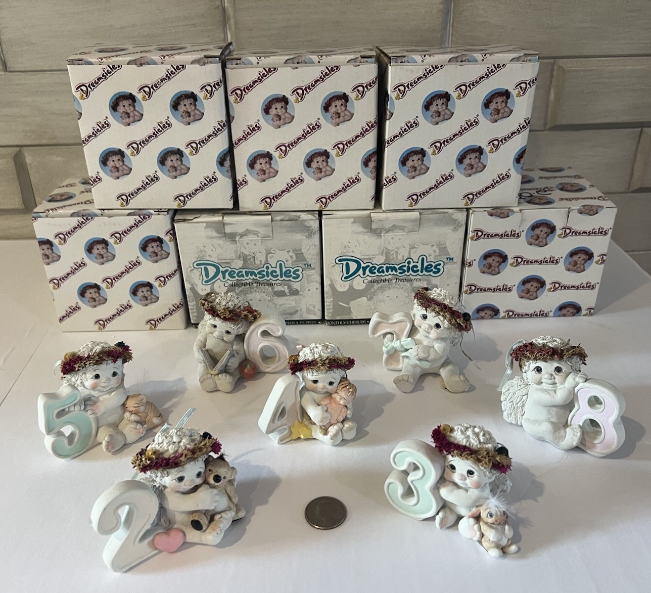 Lot of 7 DREAMSICLES BIRTHDAY FIGURINES 2-3-4-5-6-7-8 VTG 90s (1994) IN BOXES