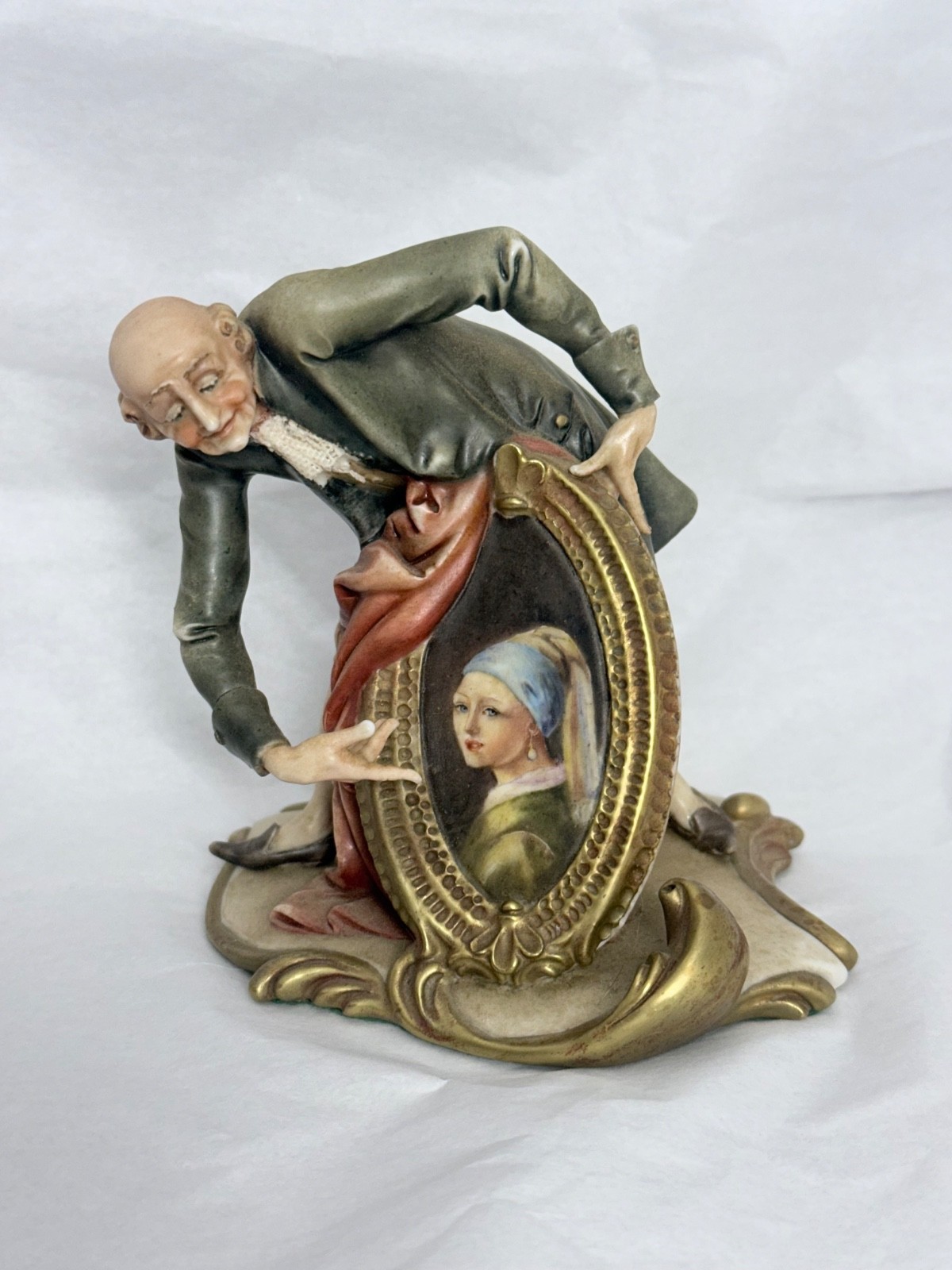 Antonio BORSATO “Girl with a PeaI earring” Italy Porcelain Figurine