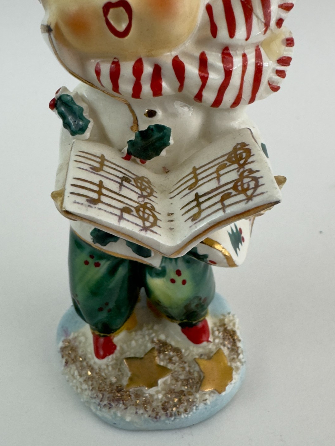 Vintage Geo Z Lefton Holiday Holly Christmas Pixie Caroler 1957 Japan