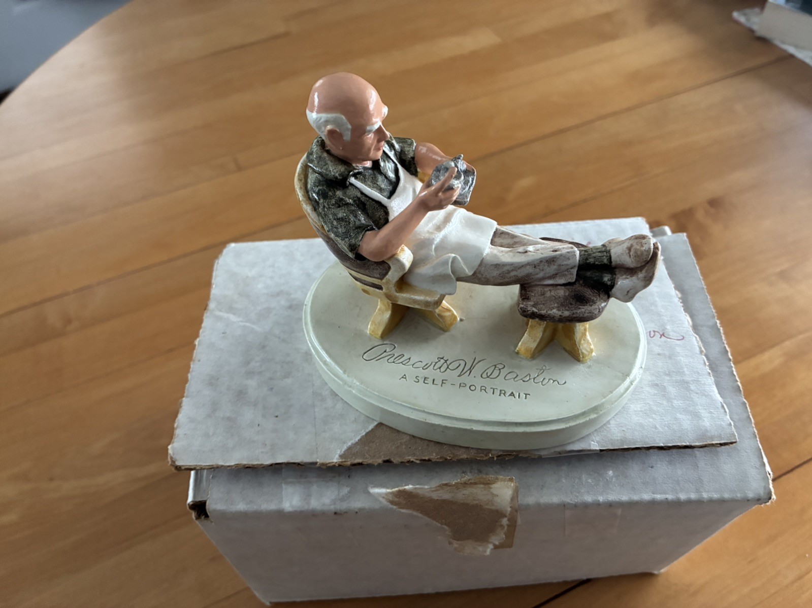 Sebastian Miniature 3 Signatures Prescott W. Baston Self Portrait Figurine Rare