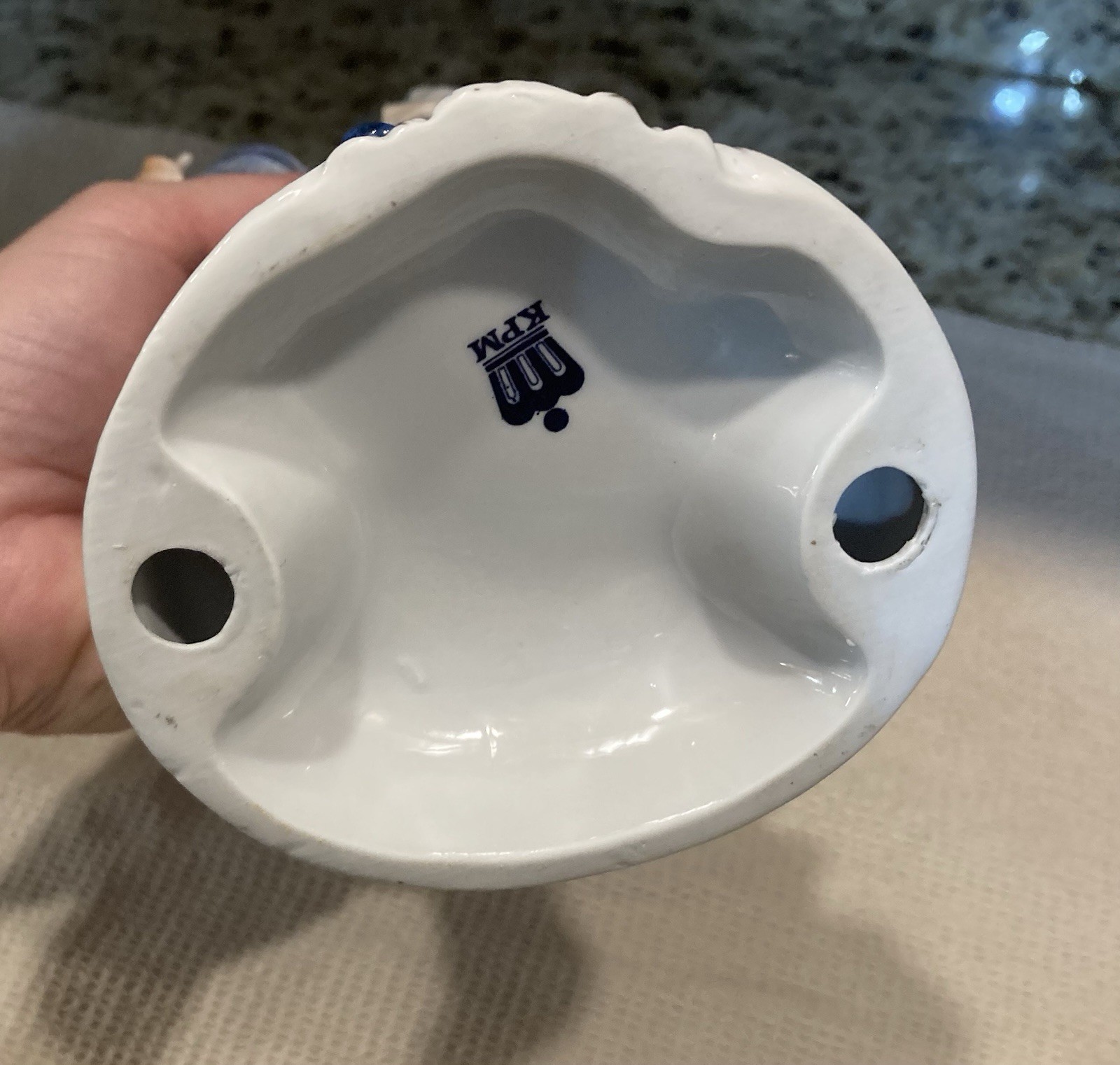 KPM Vintage Victorian Porcelain Couple Figurines Blue and White Set of 2