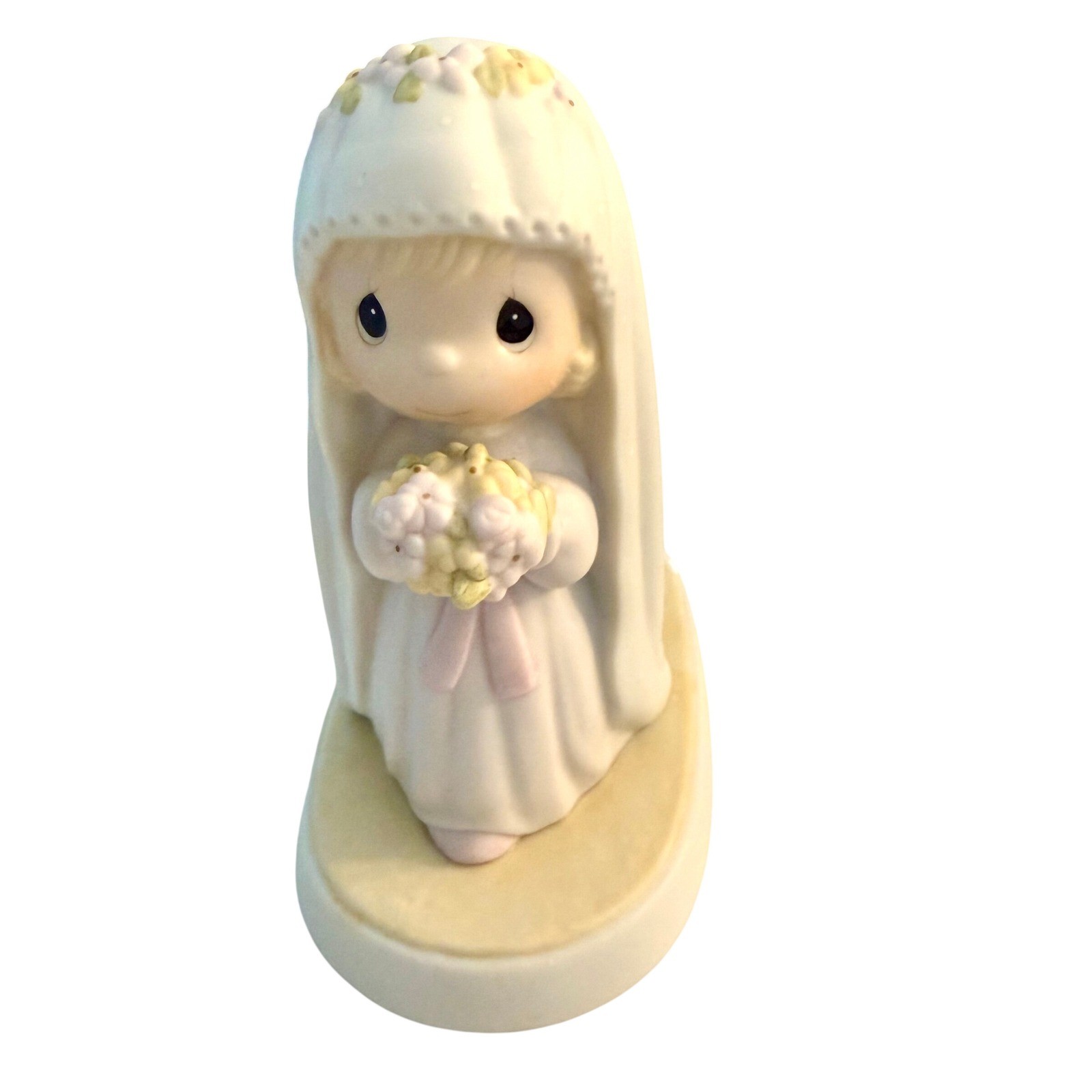 Precious Moments Bride and Flower Girl Porcelain Figurine Wedding Gift Vintage
