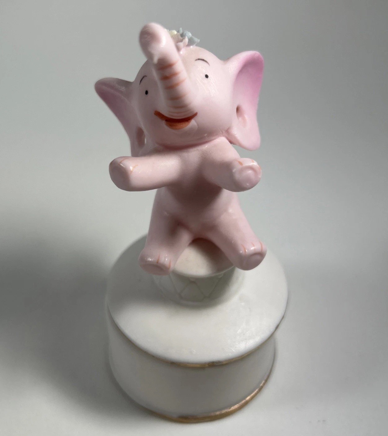Lefton 2pc Trinket of Elephant 3 1/2 By 2 Inches No Earrings