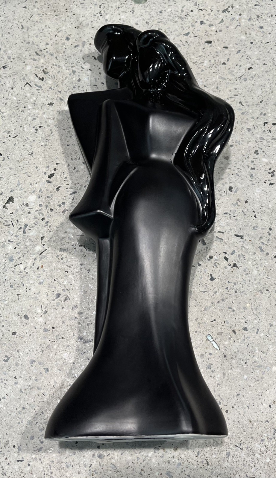 Vintage 1980 Lindsey B. Style Couple 12″ Art Deco Figure Love Black Abstract