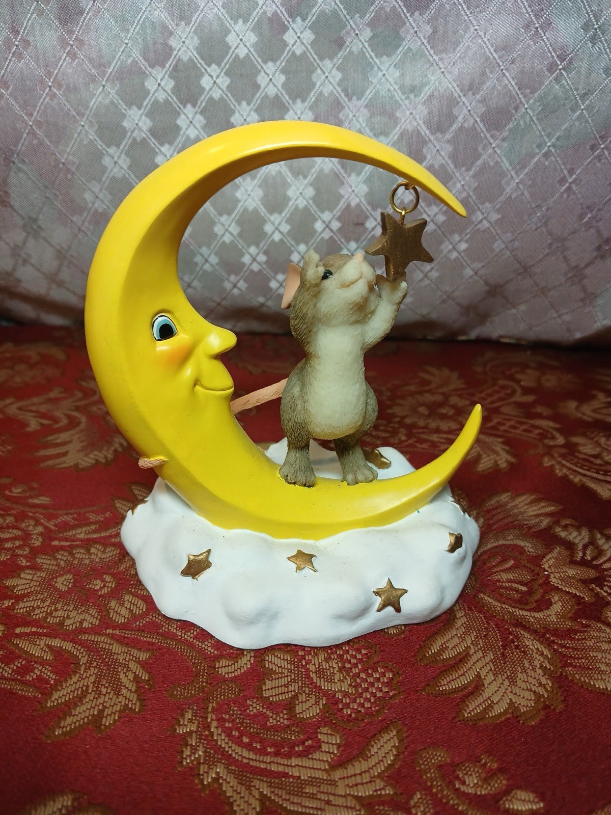 Charming Tails Reach for The Stars Mouse and Moon Figurine