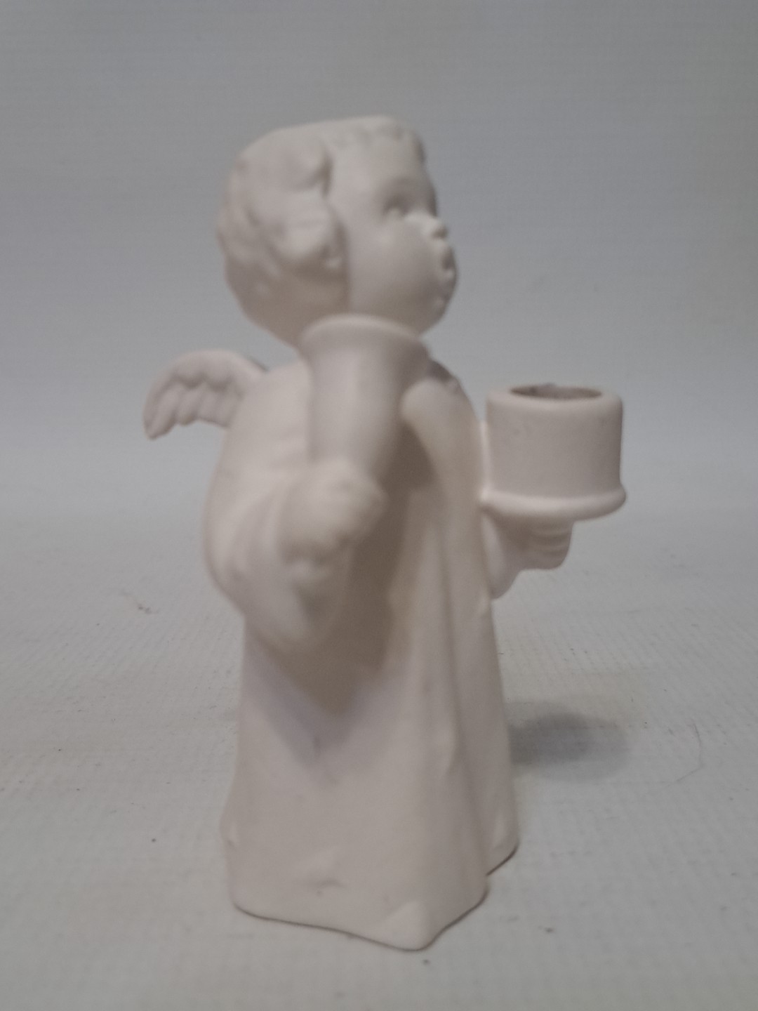 1973 GOEBEL White Porcelain Angel Cherub Figurine Candle Holder Germany